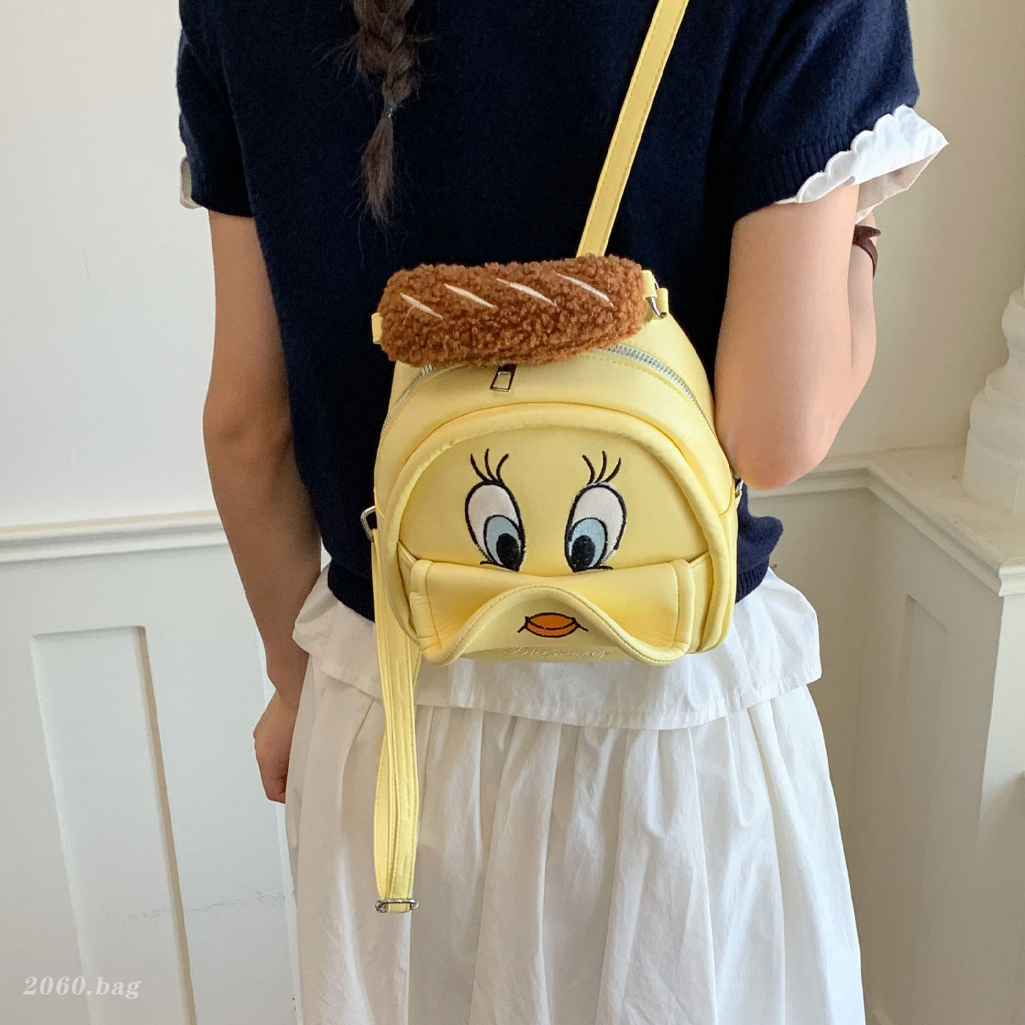 Yuanqi mochila encantadora chica viajar mochila pato 2026 mujer nuevo nicho mini dibujos animados