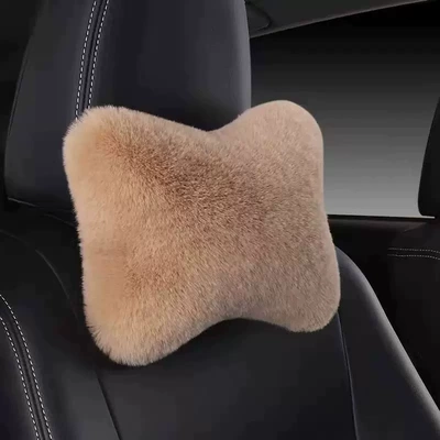 Car Interior Supplies, Cervical Spine Pillow — Headrest - plush-headrest-one-in-bean-paste-color