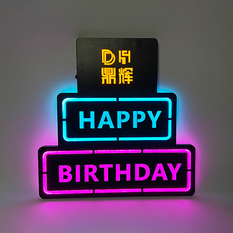 birthday Luminous character Placards LED Indoor company KTV bar Atmosphere Restaurant Lead the way Party Group photo prop