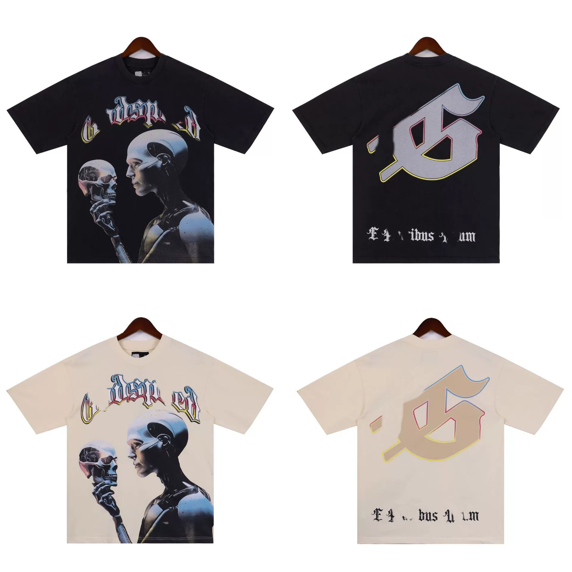 Модная брендовая футболка с принтом GODSPEED, череп и робот, стильная спортивная повседневная футболка с коротким рукавом для мужчин