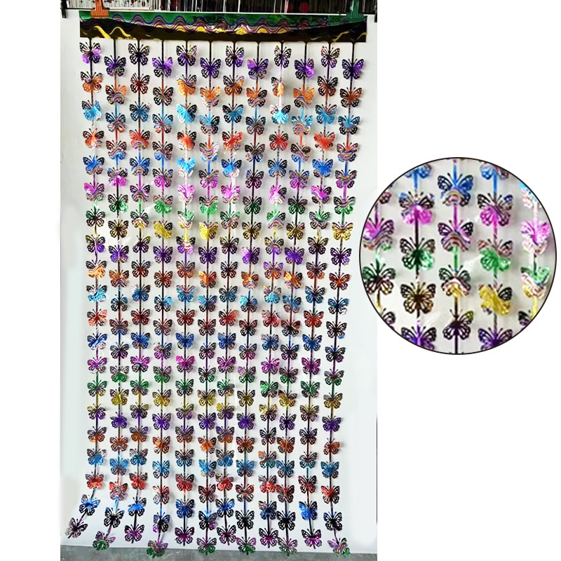 Meizhihai1 * 2M patrón cortina de seda lluvia decoración fiesta cumpleaños fiesta pared diseño plástico colorido