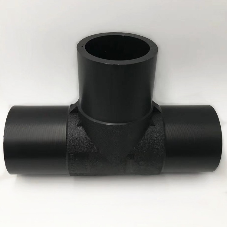 联塑PE100注塑对接90°三通75 90 110 160热熔4寸对接正三通三叉