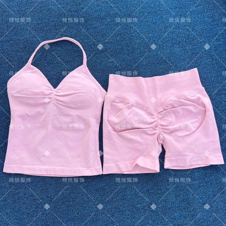 AliExpress venta caliente DFYNE nuevo fitness yoga traje deportivo chaleco halter sujetador pantalones cortos traje mujer