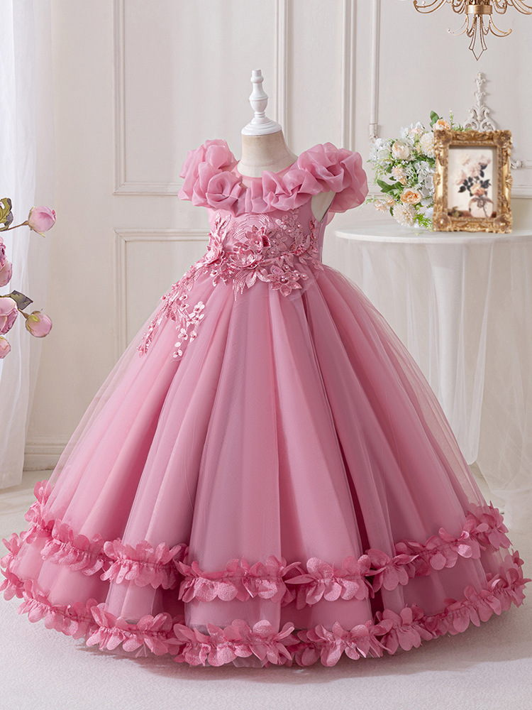 Nuevos vestidos para niños europeos y americanos, vestidos de piano, vestidos de niña de las flores, vestidos de princesa, vestidos de novia hinchados, kids dress