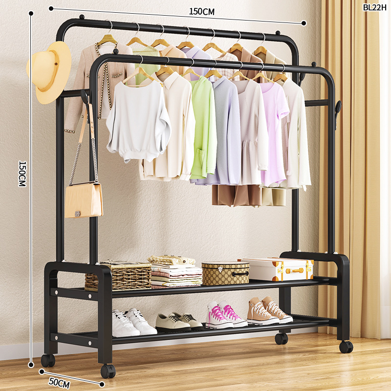 Tendedero de Ropa Plegable Móvil para Balcón y Dormitorio - Perchero de Pie para Hogar