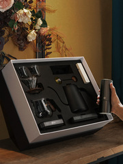 甄享版手沖咖啡套裝禮盒手搖磨豆機咖啡濾杯溫控壺手沖壺套裝