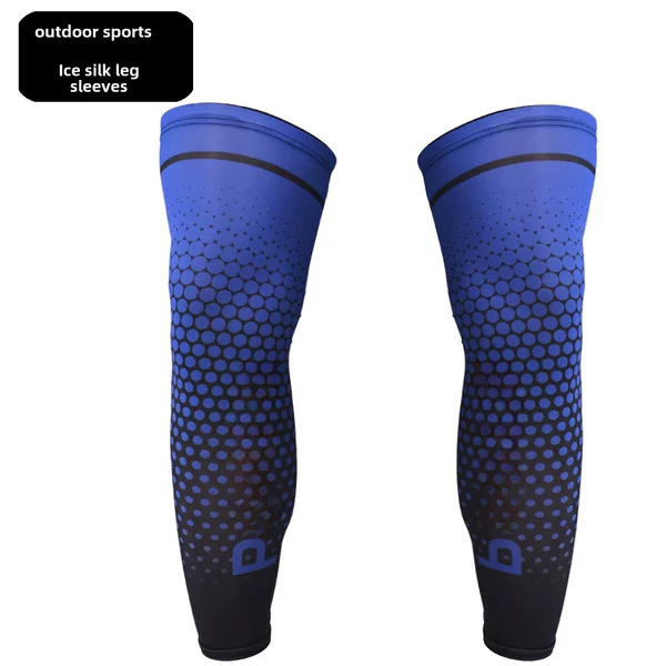 Compressed Leg Covers, Sports Knee Pads, Elastic Ice Silk Leg Guards, Sun Protection Cycling Protective Gear, Quick-Drying Running Outdoor Non-Slip Leg Covers