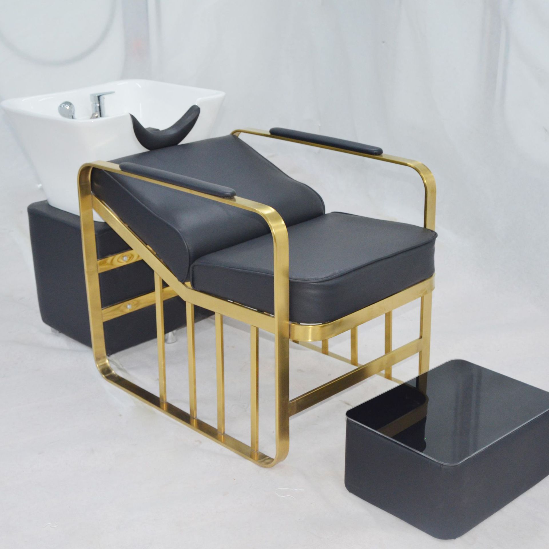 Cama de champú de moda peluquería cama de masaje especial cama de lavado salón de pelo de cerámica cuenca peluquería cama de peluquería al por mayor