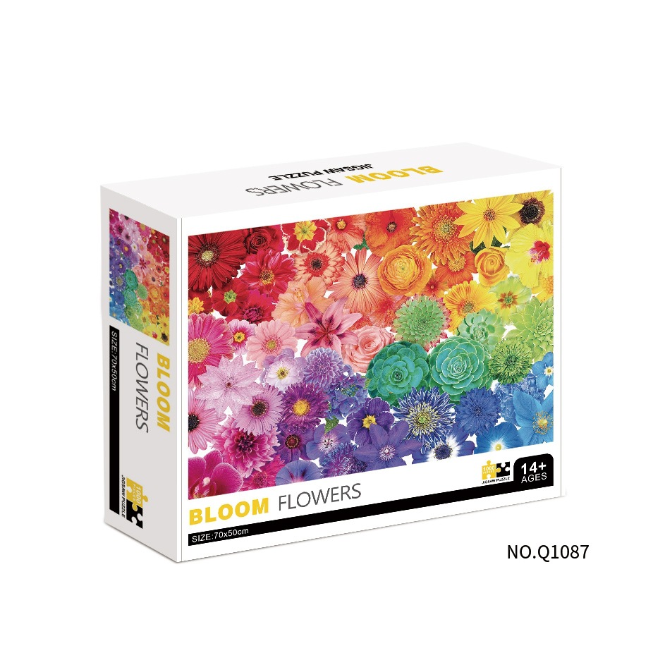 Puzzles de papel transfronterizos adultos 1000 piezas paisaje mapa de animales puzzle desempaquetado plano puzzle juguete regalo