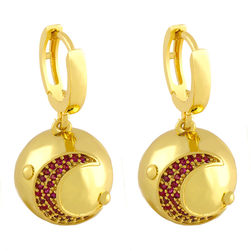 Korean Simple Star Moon Earrings display picture 5