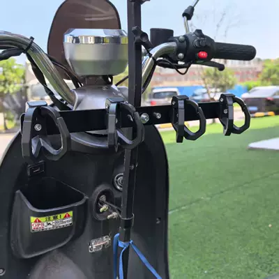 Other Electric Vehicle Accessories: Row of Front-Mounted Meal Hooks - umbrella-pole-fixed-all-black-double-ended-take-out-hook-4-models