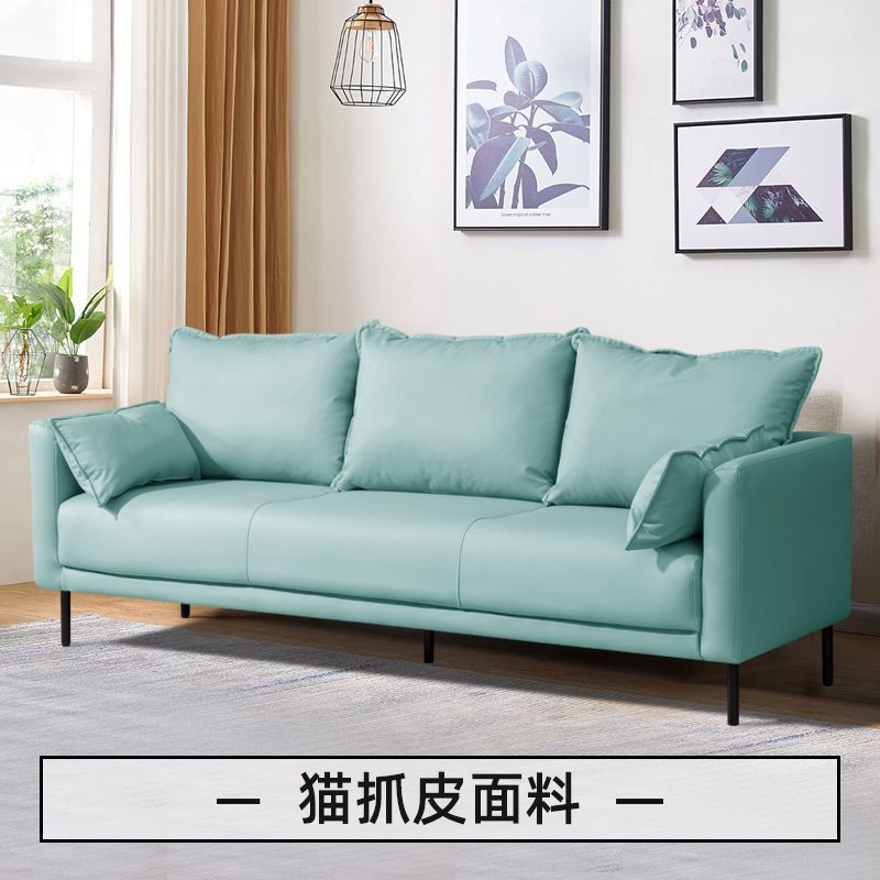 猫スクラッチレザーソファ 小さなリビングルーム シンプル 二人用 三人用 北欧 シンプル レンタルルーム 衣料品店 アパート オレンジ|undefined
