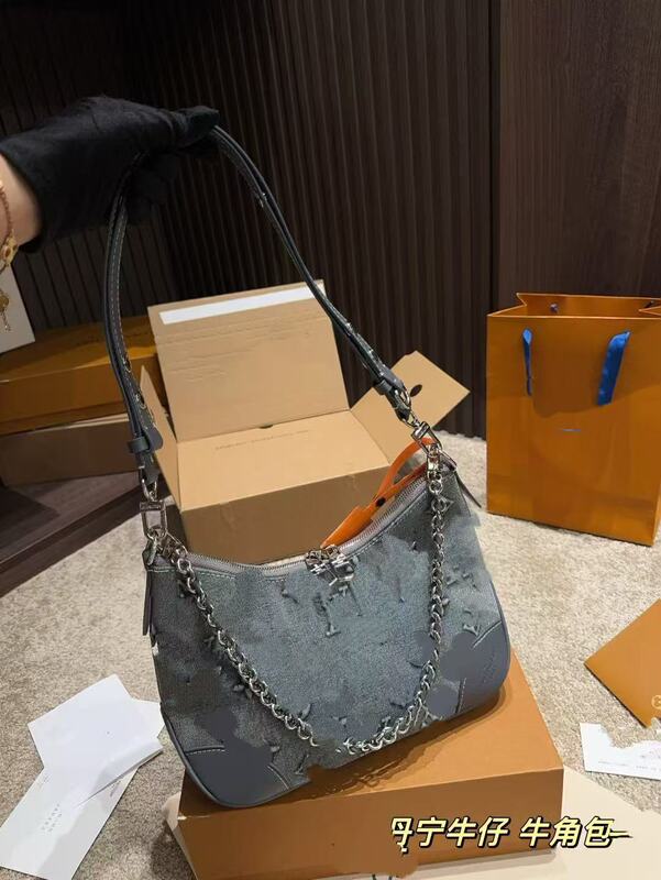 驴家包包印花丹宁托特大容量包包2025新款单肩包女通勤时尚女士|undefined