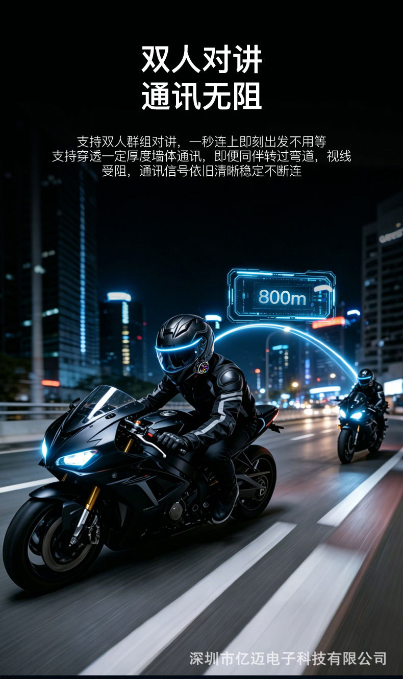 New Cross-Border Helmet Bluetooth Headset Intercom Video Recording Fm Radio Soft and Hard Mark Cycling Headset Waterproof and Long Battery Life
