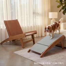 跨境木质狗狗坡道狗楼梯宠物辅助梯实木可折叠狗沙发宠物上下坡道