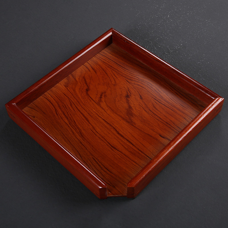 Fábrica al por mayor nueva madera maciza palo de rosa pu'er caja de almacenamiento de pastel de té cajón gabinete de té de madera de ala de pollo bandeja de té