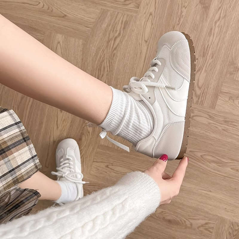 Casual Versatile Sneakers for Spring and Autumn 2025, Stylish German Training Shoes for Women, Breathable Thin-Soled Sports Shoes, White Shoes