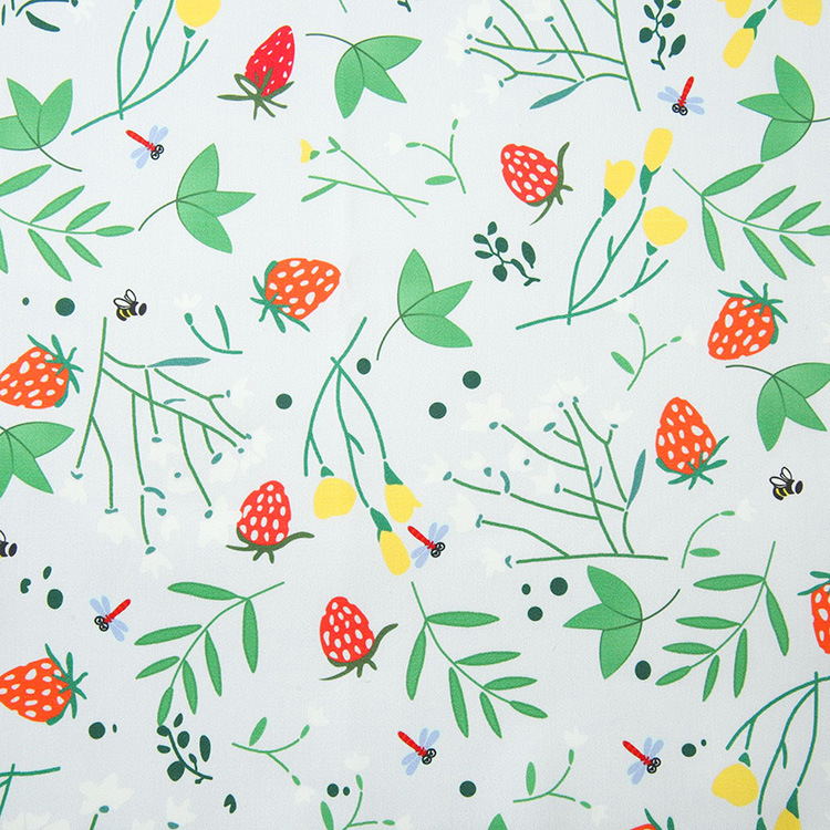 Impresión de alta calidad floral tropical 97% algodón 3% tela de prenda de spandex