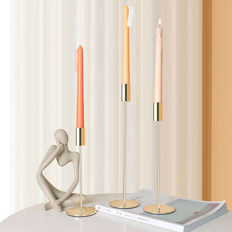 Nordic ins style Nordic iron candlestick ornaments geometric Western food European creative photography props candlelight dinner