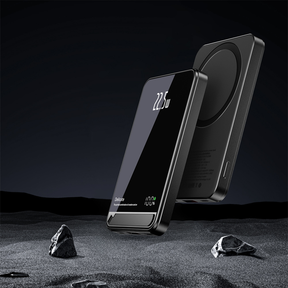 Super delgado adsorbente cargador tesoro 10000mAh súper rápido PD22.5W aleación de aluminio con soporte de alimentación móvil
