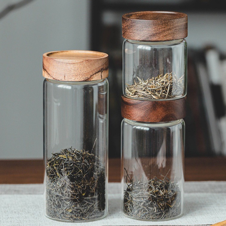 High Borosilicate Transparent Glass Storage Jar Coffee Dresso Pi Tea Sealed Jar Household Kitchen Cereals Storage Jar with Lid