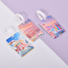 pvc软胶滴塑行李牌uv印刷硅胶吊牌 行李挂牌公交卡套定制logo