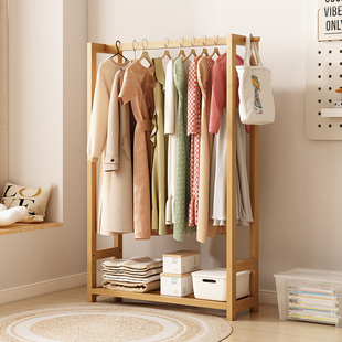 Coat Rack Bedroom Floor-Standing Home Hotel B&B Clothes Rack Indoor Storage Mobile Storage Rack Drying Display Clothes Rack