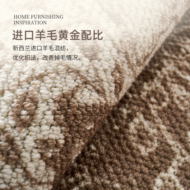 Fábrica fuente alfombra sala de estar dormitorio alfombra de lana mezclada doméstica ligera alfombra de viento de lujo villa gran área de alfombra