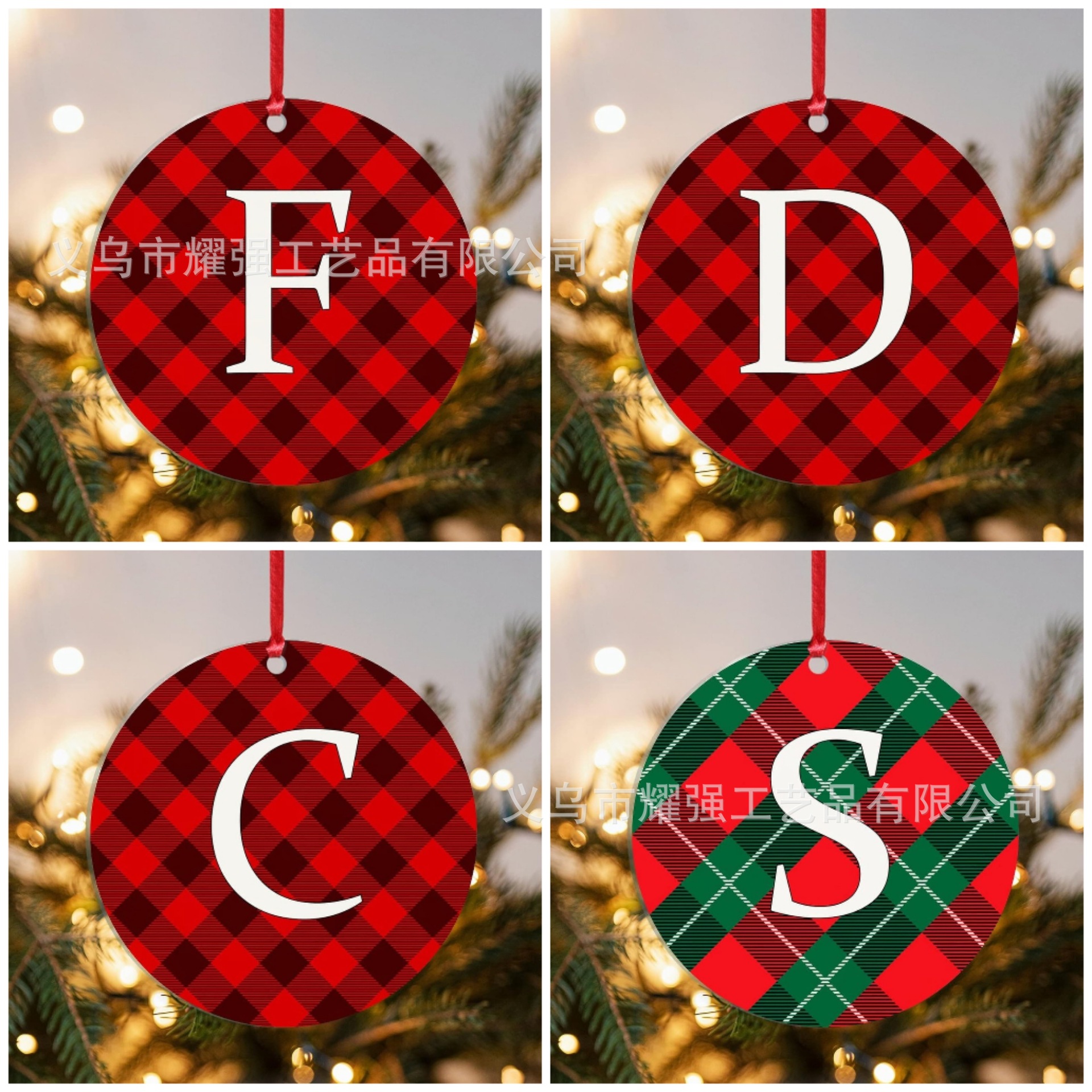 跨境亚马逊2026年圆形亚克力挂件礼物圣诞节饰品挂件节日礼物挂件