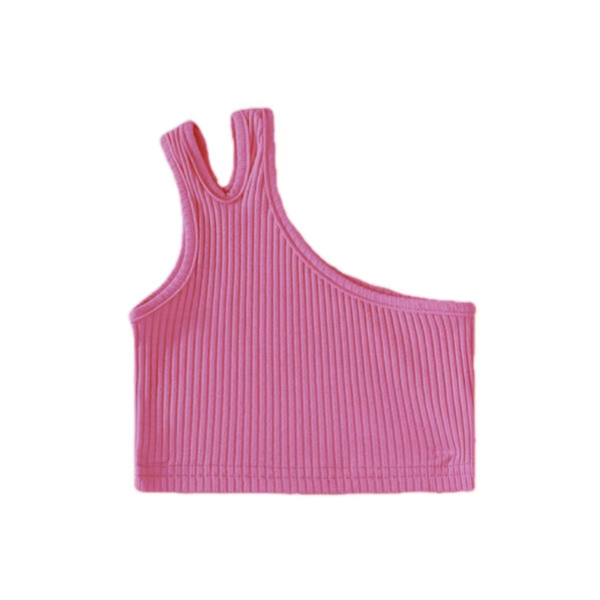 2026 chaleco de verano transfronterizo de ropa infantil de niñas nuevas niñas de comercio exterior hombros inclinados irregulares cinturón de 100 camisas