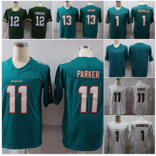 Dolphins Embroidered Football Jersey Jersey Jersey 11#13 Retro Legendary Second Generation Fans Elite Edition Game Training Dress 1