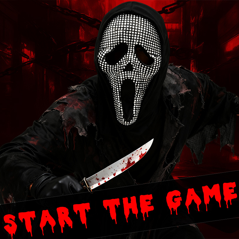 Amazon nuevo Halloween con taladro grito fantasma máscara cosplay disfraces de baile accesorios