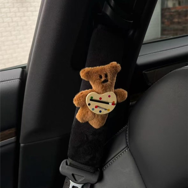 Teddy Bear Shoulder Pads, Cute Car Decorations, Mr. Bean Seat Belt Protectors, Car Interior Accessories