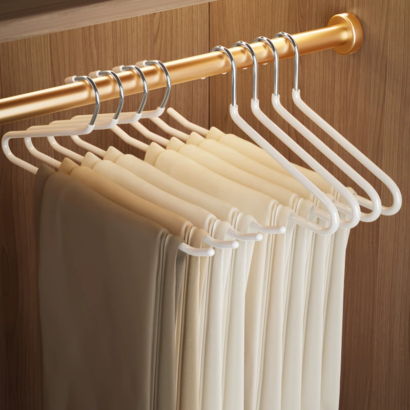 Вешалка для брюк в форме гуся для домашнего использования, бесшовная вешалка для брюк для хранения в гардеробе, нескользящая вешалка для брюк с оцинкованной стальной проволокой + Z-образные брюки из ПВХ.