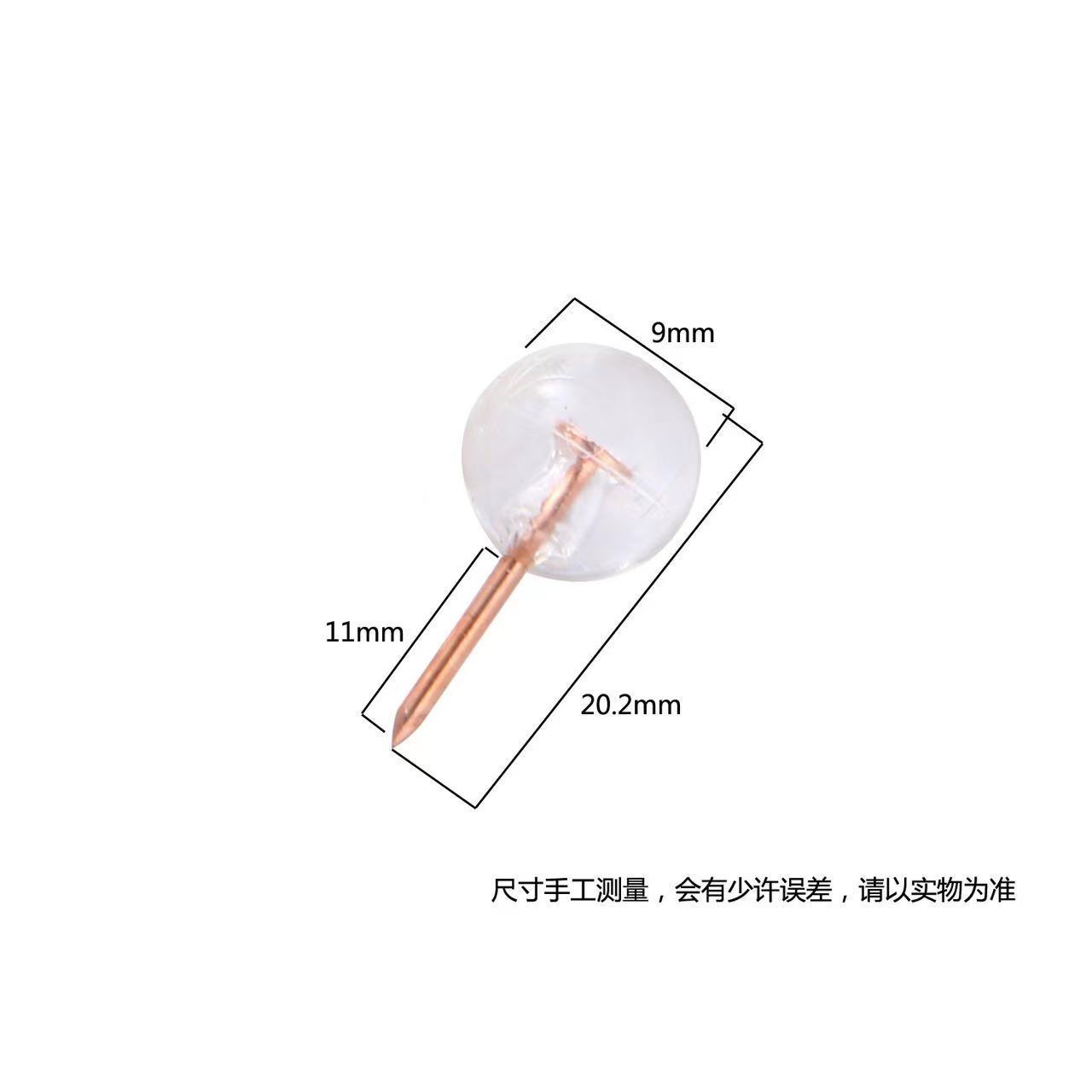 Clavo de bola de color transparente creativo