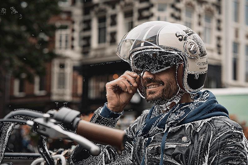 Motorcycle Helmet Harley Double Lens Electric Bike Retro Half Helmet