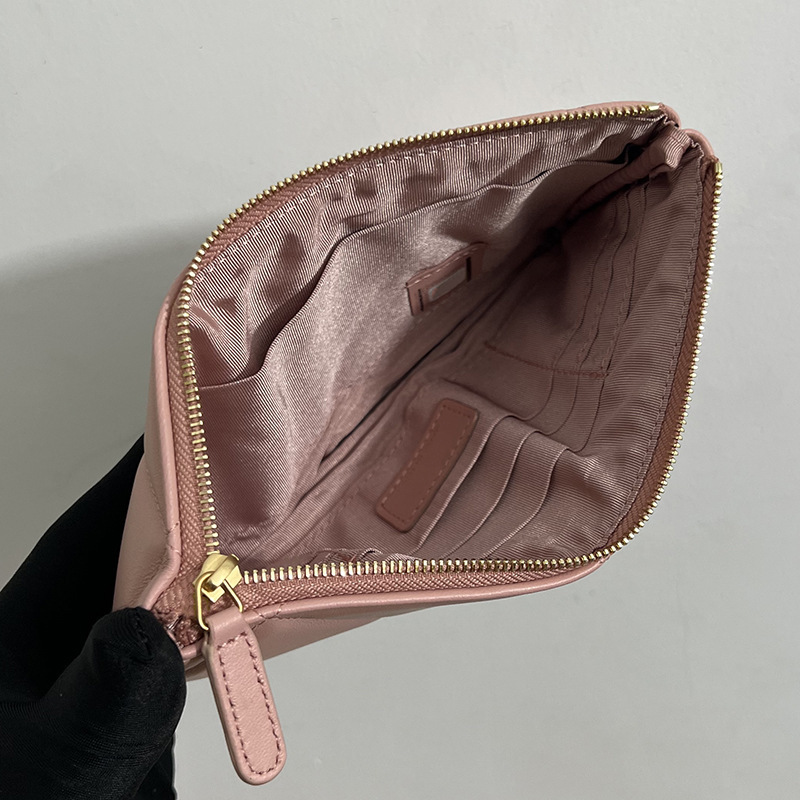 Large Diamond Quilted Women's Clutch Bag, Lambskin Evening Bag, Zipper Wallet, Genuine Leather Phone Bag, Envelope Bag - Thumbnail 4