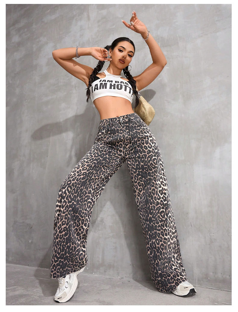New European And American Style High-waisted Slimming Loose-fitting Floor-length Flared Straight-leg Jeans, Trendy_ecoleips.com