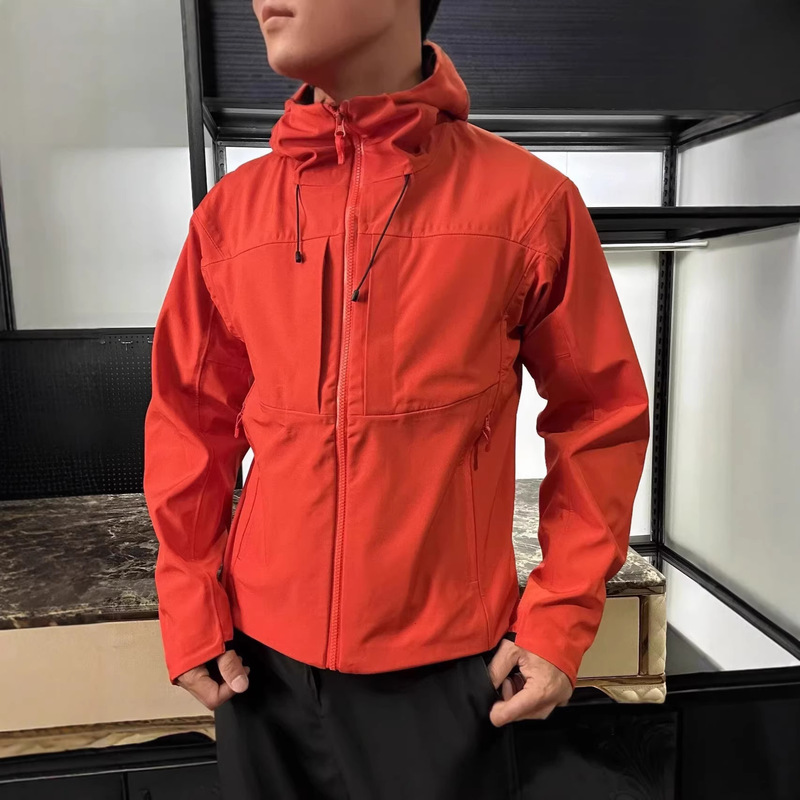 Spring and Autumn Style Men's Fully Laminated Seamless High-Elastic Nylon Softshell Windproof, Breathable, Waterproof Outdoor Casual Jacket