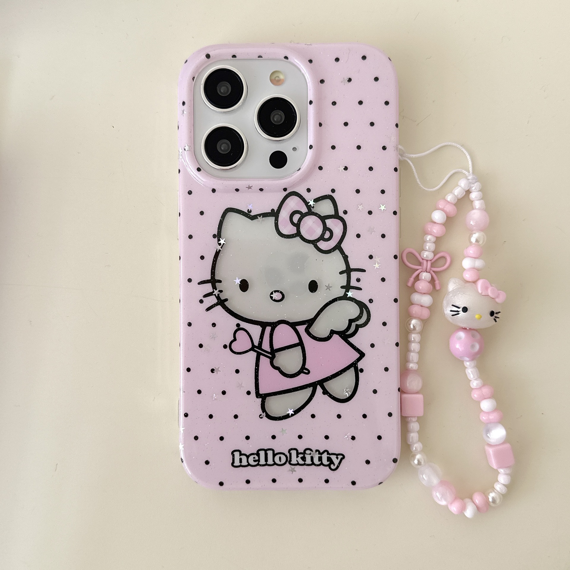 Korean KT lunares hueco KT cat para Apple 15ProMax funda para teléfono móvil 16Pro cadena 14/13 nuevo 16PM