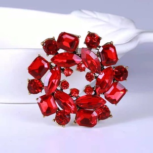 New Korean style floral Crystal Garland brooch alloy corsage banquet dress accessories multicolor brooch wholesale
