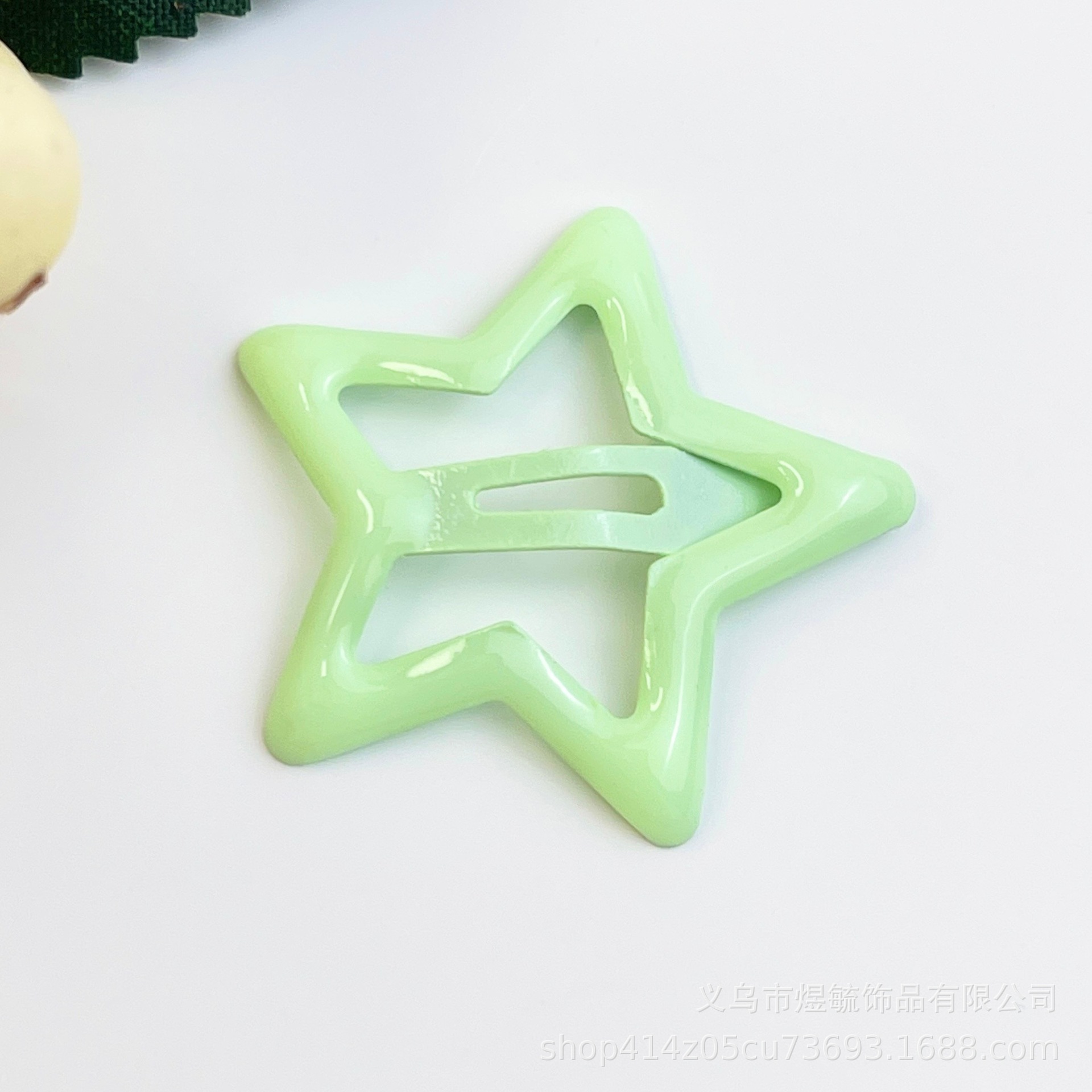 컬러풀한 오일드립 스타클립 3.2cm 민트그린