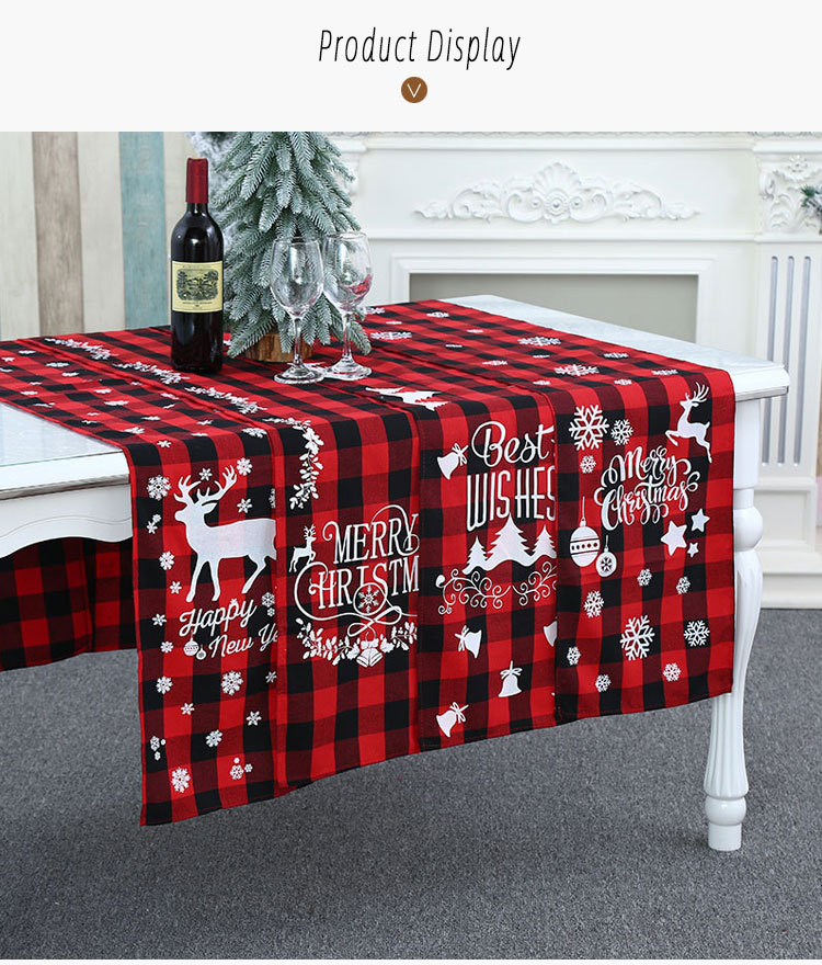 Wholesale Christmas Decorations Polyester-cotton Plaid Table Runner Nihaojewelry display picture 4