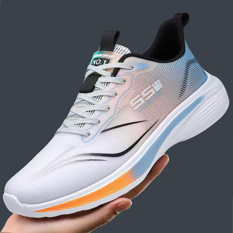 New Spring, Autumn and Summer Men's Racing Running Shoes, Men's Ultra-Light Shock-Absorbing Professional Marathon Student Breathable Sports Shoes