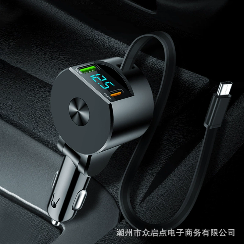 75 Вт высокая мощность три в одном телескопическая линия многофункциональная автомобильная зарядка супер быстрая зарядка PD30 W тянуть автомобильное зарядное устройство