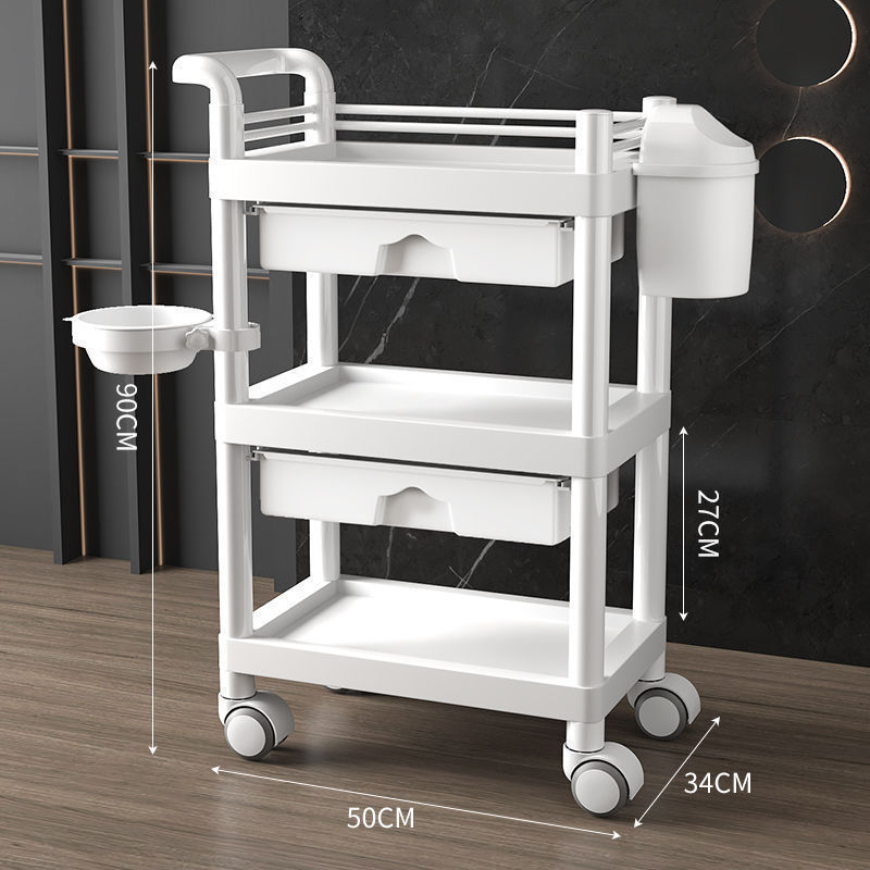 美容室専用トロリー、移動式手押し美容トロリー、収納ラック、器具、家庭用ツールカート|undefined