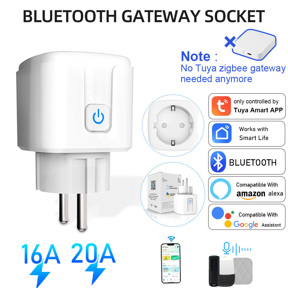 Graffiti Bluetooth mesh pasarela toma WiFi inteligente enchufe estándar europeo control remoto temporización voz inteligente