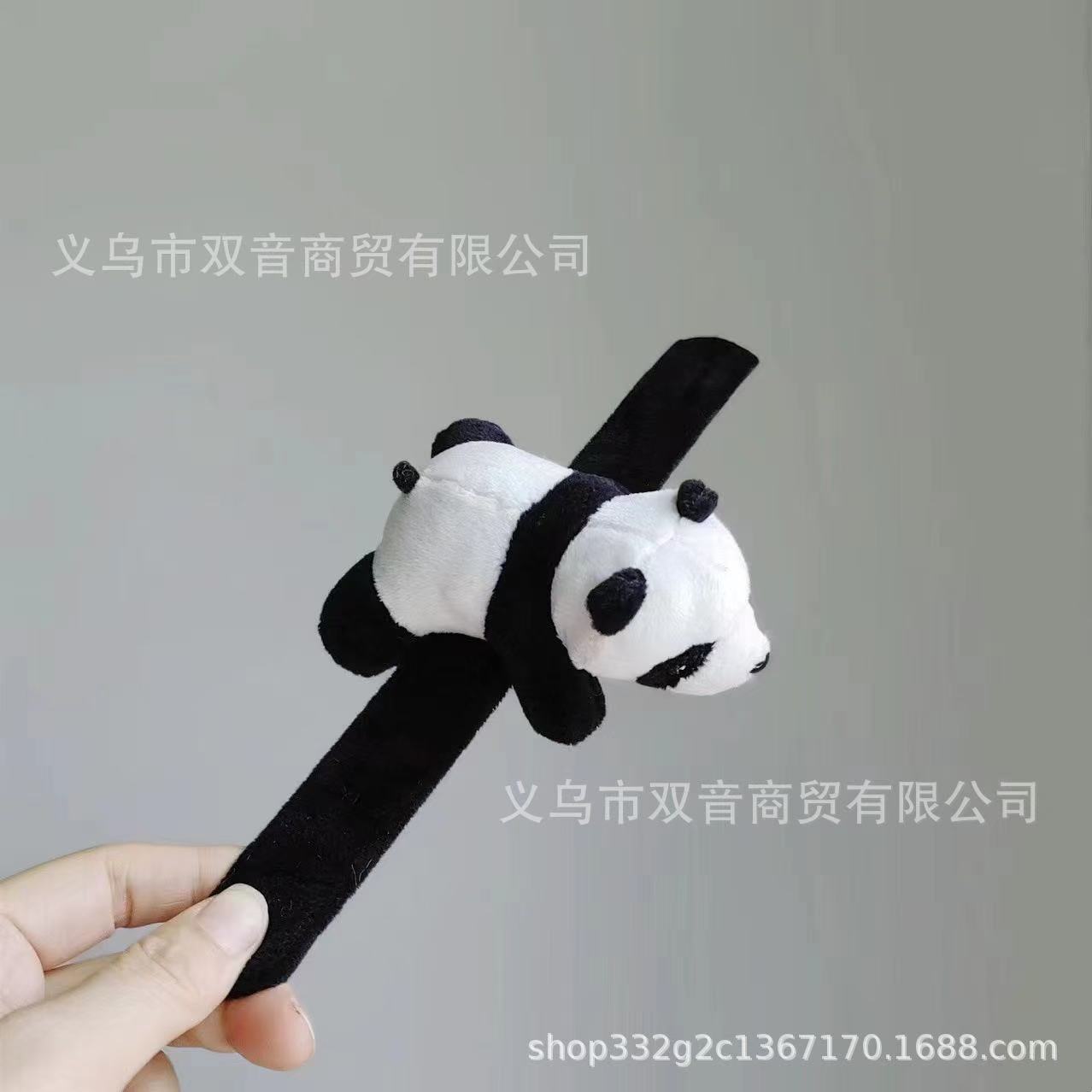 Muñeca creativa Panda raqueta anillo pulsera niños muñeca de peluche juguete bicicleta accesorios boda regalo de mano