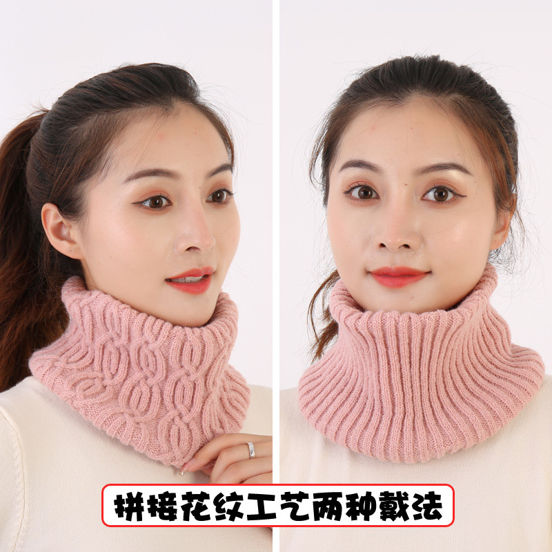 Nuevo hilo de Jersey de punto bufanda para mujer Otoño e Invierno estilo coreano versátil grueso cálido cuello protección color sólido bufanda collar falso