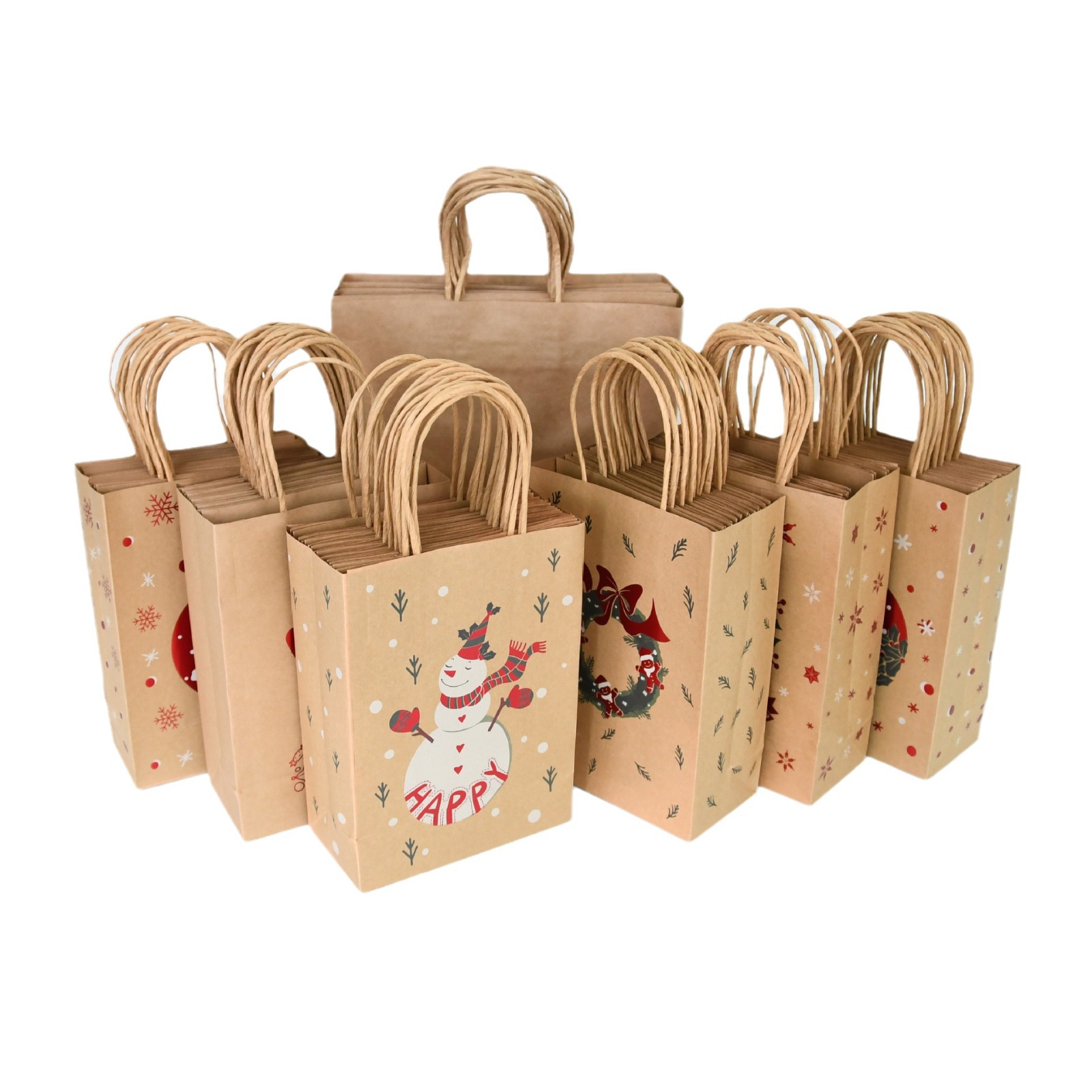 Bolsa de papel kraft Bolsa de mano Paquete de té con leche para llevar Fábrica de bolsas de papel de embalaje de dibujos animados Fábrica de bolsas de papel de embalaje transfronterizo